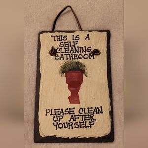 Self-Cleaning Bathroom Decorative Sign